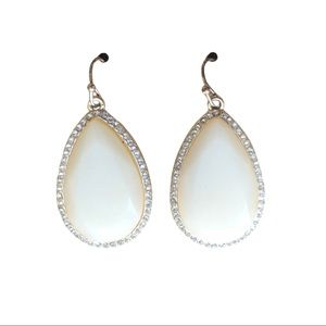 Cream Teardrop Statement Earrings